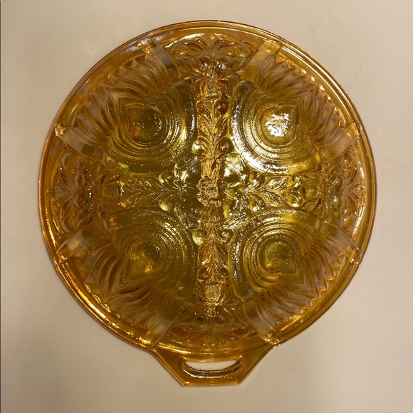 Vintage Indiana Glass Iridescent Relish Dish - Picture 8 of 9